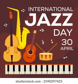 illustration design for celebrate international jazz day