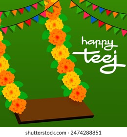 illustration design for celebrate teej india festival