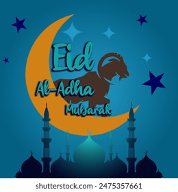 Illustration design for celebration Eid al-Adha for Muslims around the world,