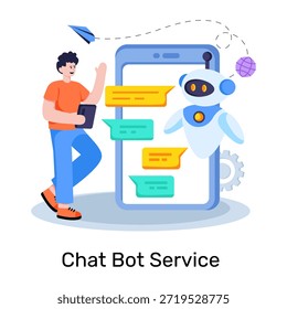 Um design de ilustração do aplicativo chatbot