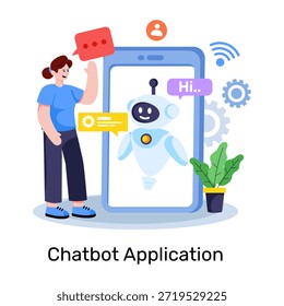 Um design de ilustração do aplicativo chatbot