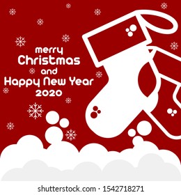 Illustration of design for Christmas and New Year, with the theme of socks, Christmas decorations, sock - vector