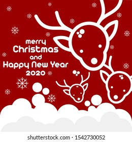 Illustration of design for Christmas and New Year, with the theme of Sinterklas deer, Christmas decorations, Sinterklas reindeer - vector