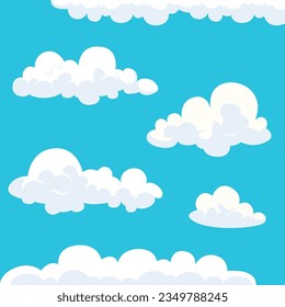 illustration design of a collection of clouds with various shapes
