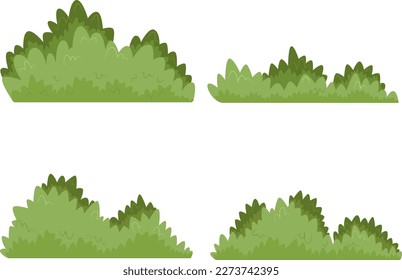 diseño ilustrativo de la recolección de hierba y arbustos. elementos de hierba y arbusto