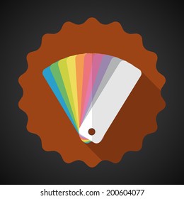 Illustration of Design Color Guide Fan Flat Vector Icon with long shadow