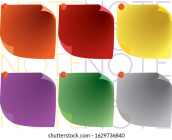 illustration and design of colorful note papers illustration