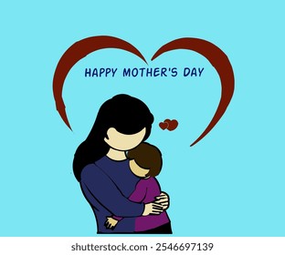 Illustrationsdesign zum Gedenken an den Happy Mother's Day