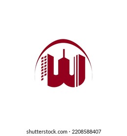 An illustration design for a company logo for a building project with the letter W starting, this logo is very beautiful and suitable for use in any media.