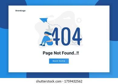 Illustration design concept 404 error page not found. Illustration for websites, landing pages, mobile applications, posters and banners