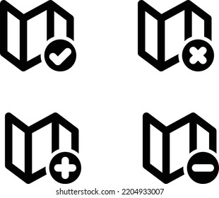 Concepto de diseño de ilustración
icono de la colección de conjuntos de mapas 