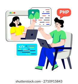 Um design ilustrativo da discussão de conteúdo