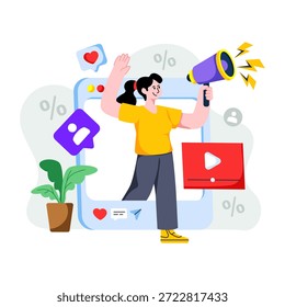 Um design de ilustração da promoção de conteúdo
