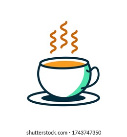 Illustration design cup of coffee on white background. Suitable for landing pages, icons, stickers and posters.