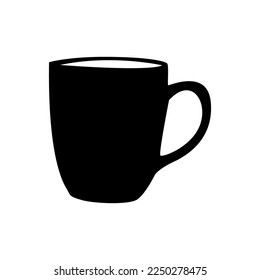 Illustration design Cup White Black silhouette, White background