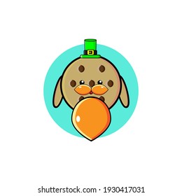 Illustration design of cute cookie character celebrating patrick day