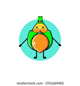 Illustration design of cute corn characters celebrating patrick day