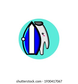 Illustration design of cute ghost character carrying a skateboard