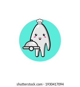 Diseño de la ilustración de un personaje fantasma adorable llevando comida