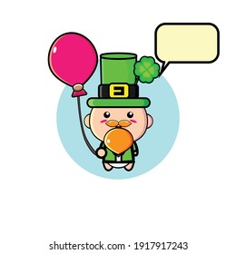 Illustration design of cute patrick character carrying balloons