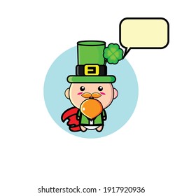 Illustration design of cute patrick character in red robe