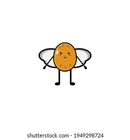 Illustration design of cute potato character having wings