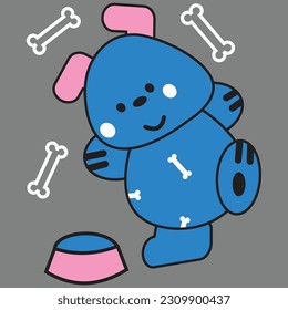 Illustration design of cute teddy bearor bones for kids shirt 