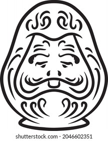 illustration design of daruma japanese
