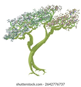 illustration design of a decorative tree with lush and beautiful colorful leaves
