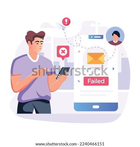 An illustration design denoting message failed 