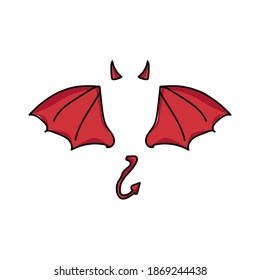 Illustration design devil wing vector on white background