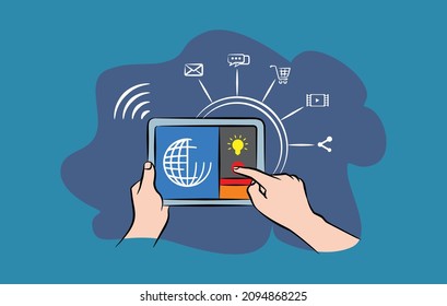 illustration design of the digital era of communication, finance and technology. vector