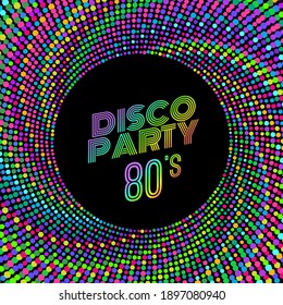 Illustration design disco retro vector party background. background