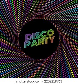 Illustration design disco retro vector party background. background