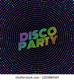 Illustration design disco retro vector party background. music