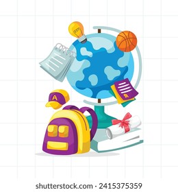 Diseño de ilustración para la escuela de educación