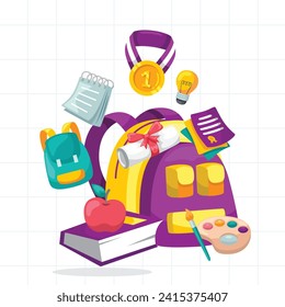 Diseño de ilustración para la escuela de educación