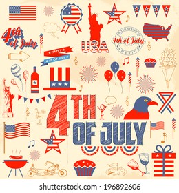 illustration of design element for 4th of July