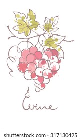 Ilustración, elemento de diseño - uvas en forma de corazón