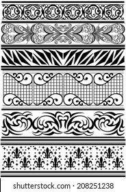 Illustration of design elements, dividers and floral ornaments 
