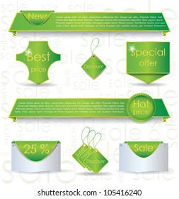 Illustration of design elements for promoting sale process