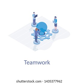 
Illustration design of employees teamwork 
