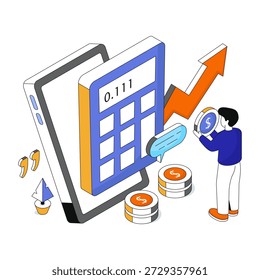 Un diseño ilustrativo de cálculo financiero