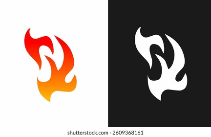 illustration design fire suitable for logo template elements