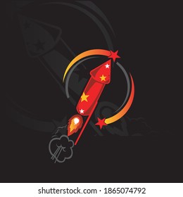 Illustration design fireworks icon background from event collection. Vector illustration EPS.8 EPS.10