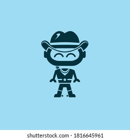 Illustrationsdesign flacher Counterboy-Roboter-Logo, Vektorgrafik-Vorlage