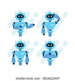 illustration design flat robot character vector logo templates