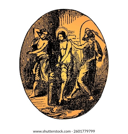illustration design of flogging punishment