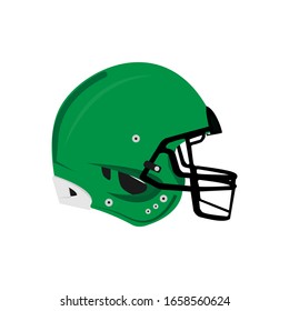 Illustration Design Of A Football Player's Helmet In Green Color