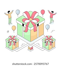 An illustration design of gifts